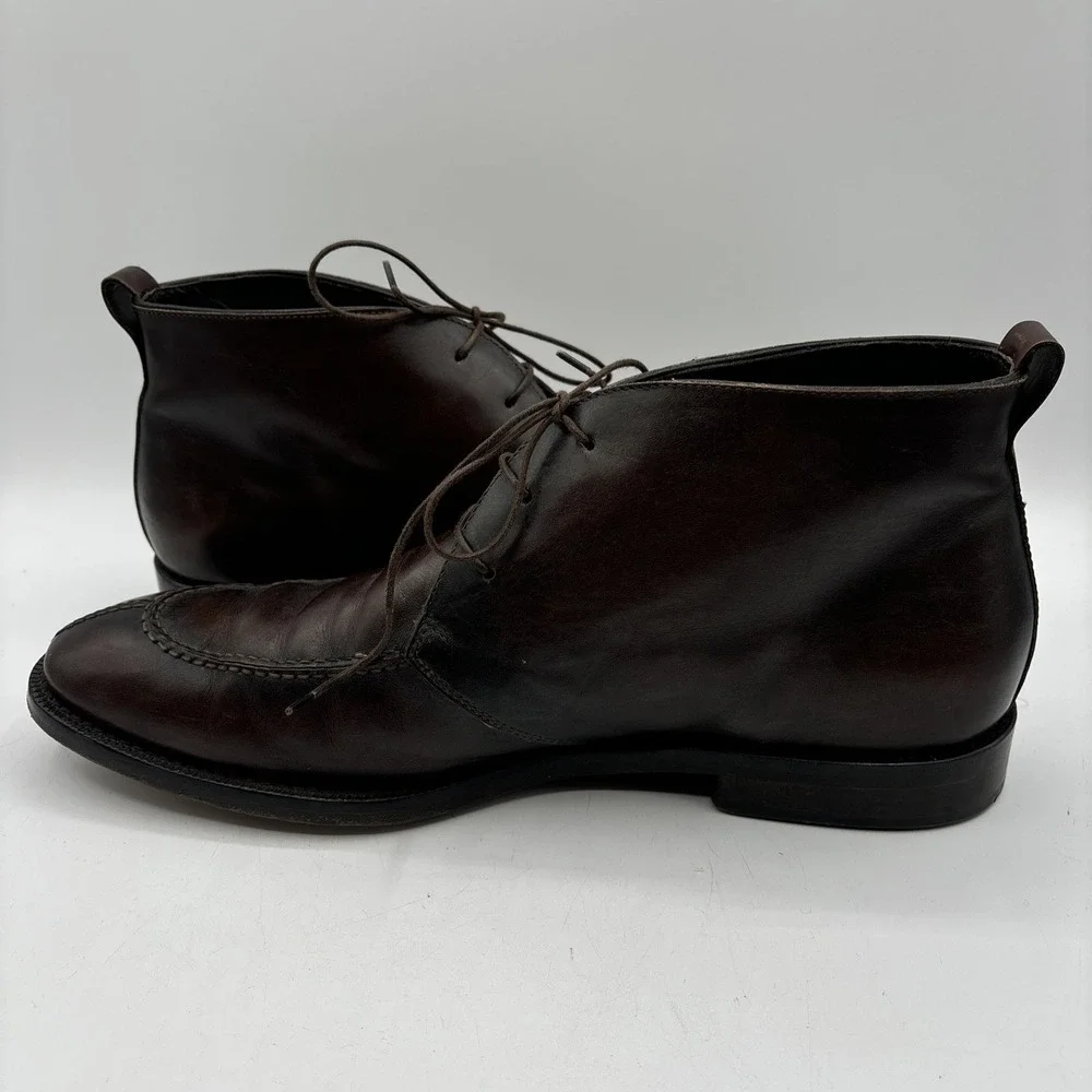 Allen Edmonds Rafael Men 11D Dark Brown Leather Split Toe Chukka Boot Dress Shoe